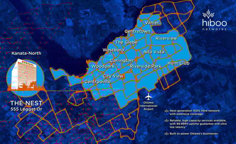 Map of Hiboo Networks Kanata North coverage